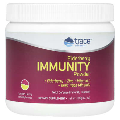 Trace Elderberry Immunity Powder, лимон-ягода, 6.7 oz (190 g)
