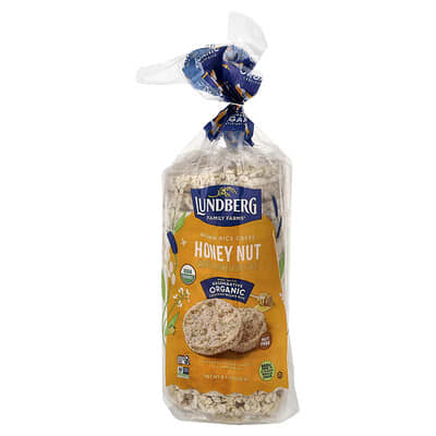 Organic Brown Rice Cakes, Honey Nut, 8.1 oz (230 g)