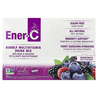 Мультивитаминный напиток Bubbly, Mixed Berry, 30 пакетиков