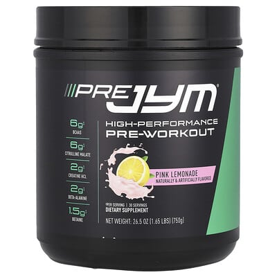 Предтренировочный комплекс Pre JYM®, Pink Lemonade, 1.65 lbs (750 g)