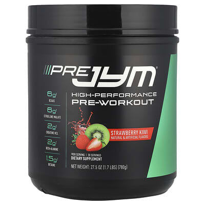 JYM Supplement Science Pre JYM®, Предтренировочный комплекс, клубника-киви, 780 g