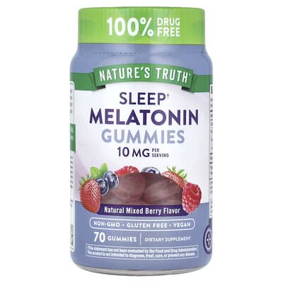 Sleep Melatonin Gummies, Natural Mixed Berry, 70 Gummies (5 mg per Gummy)