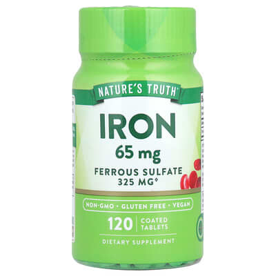 Iron, 65 mg, 120 Coated Tablets