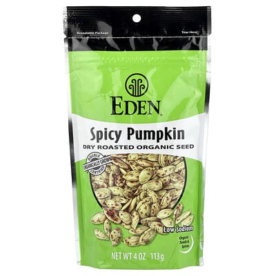 Organic Spicy Pumpkin Seeds, Dry Roasted, 4 oz (113 g)