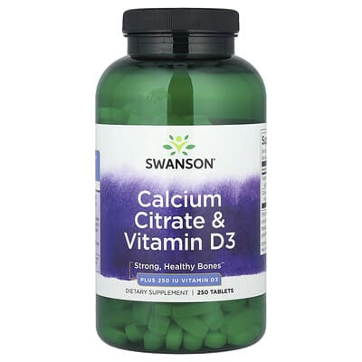 Calcium Citrate & Vitamin D3, 250 Tablets