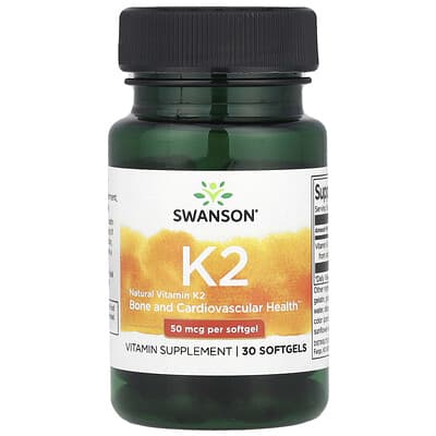 Natural Vitamin K2, 50 mcg, 30 Softgels
