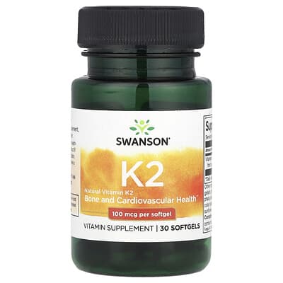 Swanson Vitamins натуральный витамин K2, 100 mcg, 30 мягких капсул