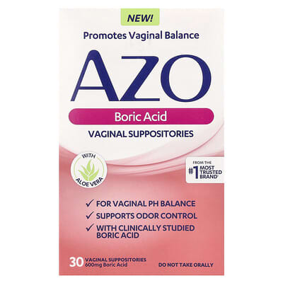 Boric Acid, Vaginal Suppositories, 600 mg, 30 Suppositories