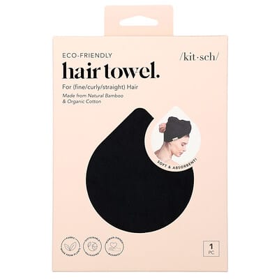 Eco-Friendly Hair Towel, Black, 1 Towel