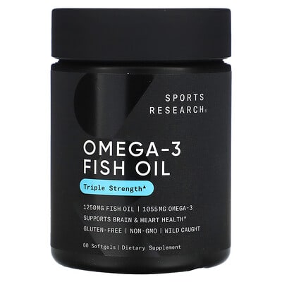 Omega-3 Fish Oil, Triple Strength, 60 мягких капсул