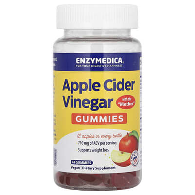 Жевательные конфеты Enzymedica Apple Cider Vinegar с матерью, 74 штук