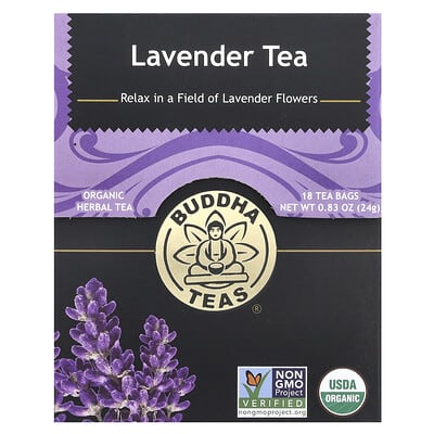 Organic Herbal Tea, Lavender, Caffeine Free , 18 Tea Bags, 0.83 oz (24 g)