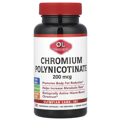 Chromium Polynicotinate, 200 mcg, 100 Vegetarian Capsules