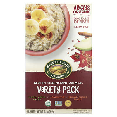 Organic Gluten Free Instant Oatmeal, Variety Pack, 8 Packets, 11.3 oz (320 g)