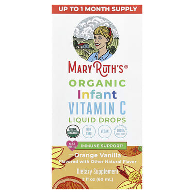 Organic Infants Vitamin C Liquid Drops, 6-12 Months, Orange Vanilla, 2 fl oz (60 ml)