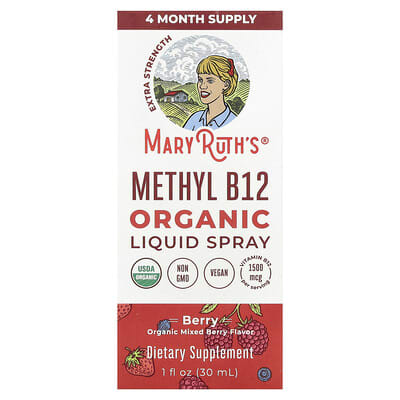 Organic Methyl B12 Liquid Spray, Berry, 1 fl oz (30 ml)
