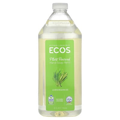 Ecos®, Plant Powered Hand Soap Refill, Lemongrass, 32 fl oz (946 ml)