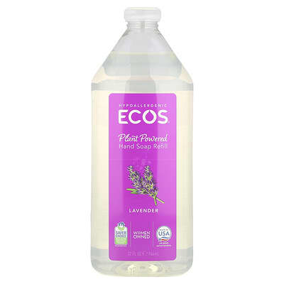 Ecos® Жидкое мыло для рук с экстрактом растений, Lavender, 32 fl oz (946 ml)