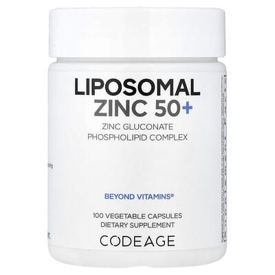Liposomal Zinc 50+, 100 Vegetable Capsules (50 mg per Capsule)
