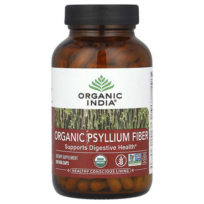 Organic India Organic Psyllium Fiber, 180 капсул (0.52 g на капсулу)