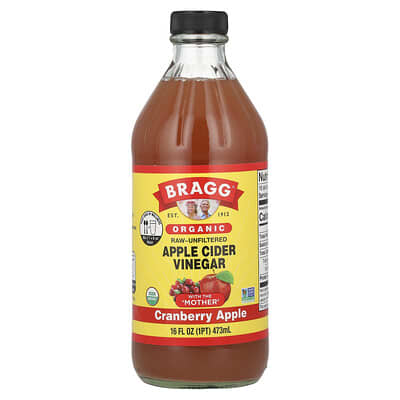 Organic Apple Cider Vinegar With The 'Mother', Cranberry Apple, 16 fl oz (473 ml)