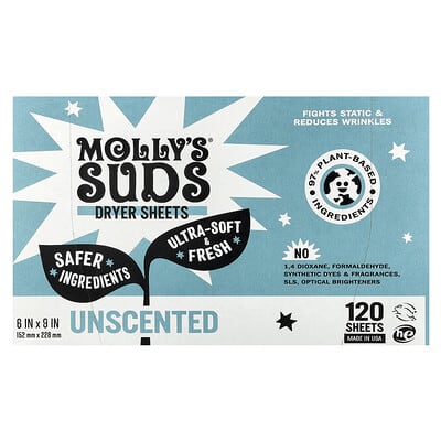 Dryer Sheets, Unscented, 120 Sheets