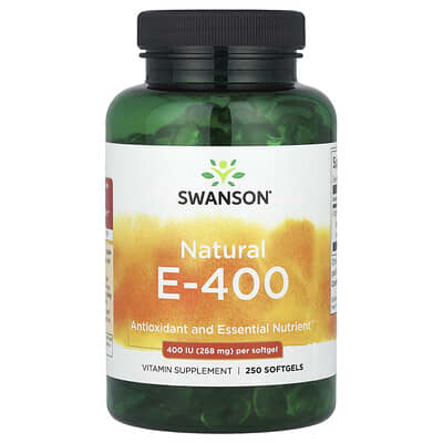Натуральный витамин E-400, 268 mg (400 IU), 250 мягких капсул