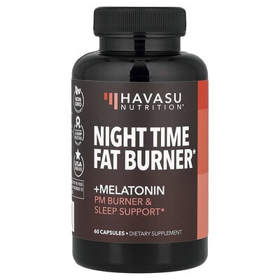 Havasu Nutrition сжигатель жира на ночь + мелатонин, 60 капсул