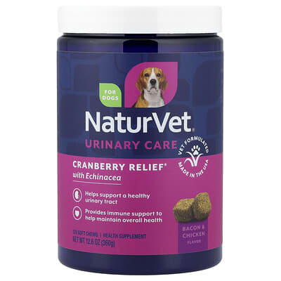 Cranberry Relief® With Echinacea, For Dogs, Bacon & Chicken, 120 Soft Chews, 12.6 oz (360 g)