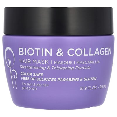 Luseta Beauty Маска для волос с биотином и коллагеном, 16.9 fl oz (500 ml)