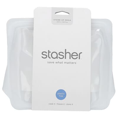 Stand-Up Mega, Silicon Storage Bag, Clear, 104 fl oz (3.07 L)