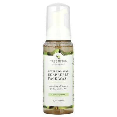 Soapberry Gentle Foaming Face Wash, For Dry, Sensitive Skin, Raw Unscented, 4 fl oz (120 ml)
