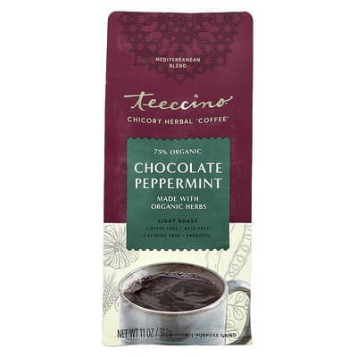 Organic Chicory Herbal 'Coffee', Chocolate Peppermint, Light Roast, Caffeine Free, 11 oz (312 g)