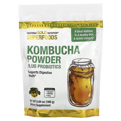 Superfoods, Kombucha Powder, Brewed Apple Cider Vinegar and Soluble Tapioca Fiber Plus Probiotics, 5.64 oz (160 g)