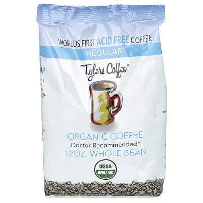 Organic Coffee, Whole Bean, Regular, 12 oz