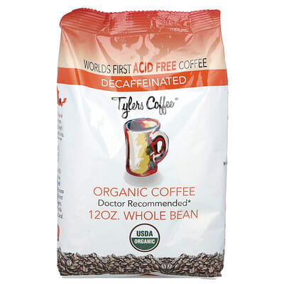 Organic Coffee, цельные зерна, без кофеина, 12 oz
