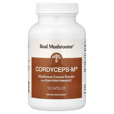 Real Mushrooms Cordycep-M®, порошок экстракта грибов, 120 капсул