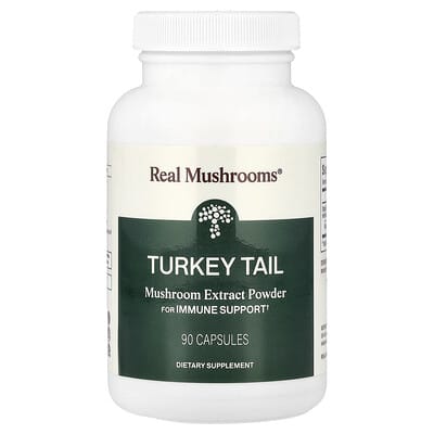 Порошок из экстракта гриба Real Mushrooms Turkey Tail, 90 капсул