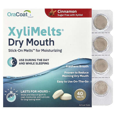 XyliMelts® Dry Mouth, Cinnamon, 40 Melts