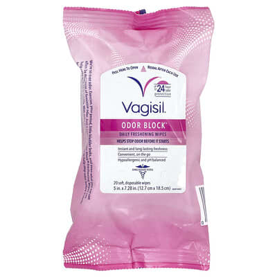 Odor Block® Daily Freshening Wipes,  20 Soft, Disposable Wipes