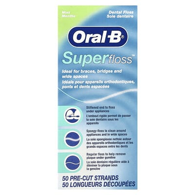 Super Floss™, мятный, 50 предварительно нарезанных нитей