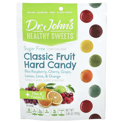 Classic Fruit Hard Candy, Blue Raspberry, Cherry, Grape, Lemon, Lime, & Orange, 3.85 oz (109 g)