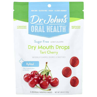 Oral Health™, капли для полости рта, с ксилитолом, вишневый тарт, 24 леденца по 3.85 oz