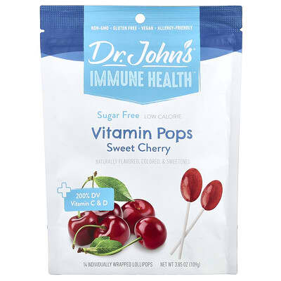 Immune Health™, Vitamin Pops, Sweet Cherry, 14 Individually Wrapped Lollipops, 3.85 oz (109 g)