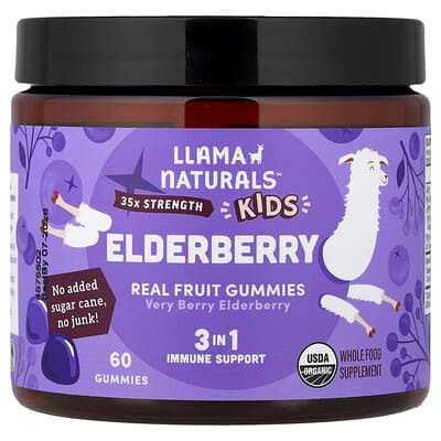 Kids Elderberry, Real Fruit Gummies, Very Berry Elderberry, 60 Gummies