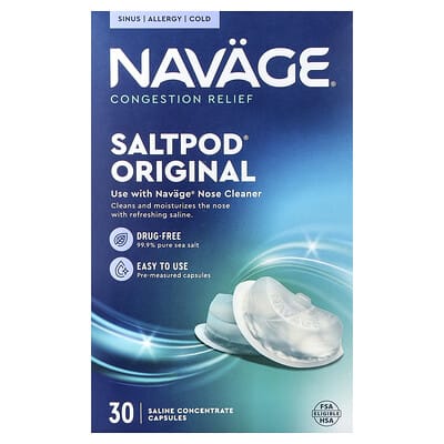 Saltpod® Original, Congestion Relief, 30 Saline Concentrate Capsules