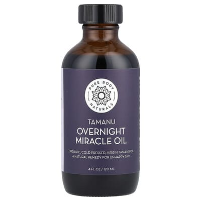 Organic Tamanu Overnight Face & Body Oil, 4 fl oz (118 ml)