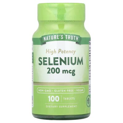 Selenium, High Potency, 200 mcg, 100 Tablets