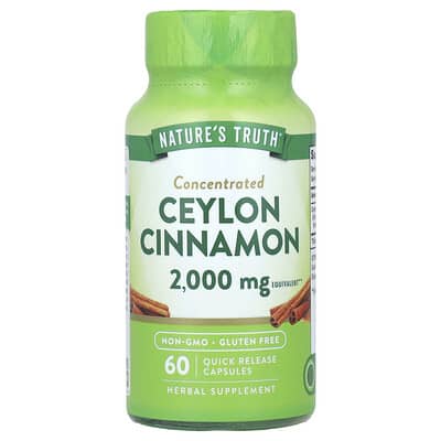 Concentrated Ceylon Cinnamon, 2,000 mg, 60 Quick Release Capsules