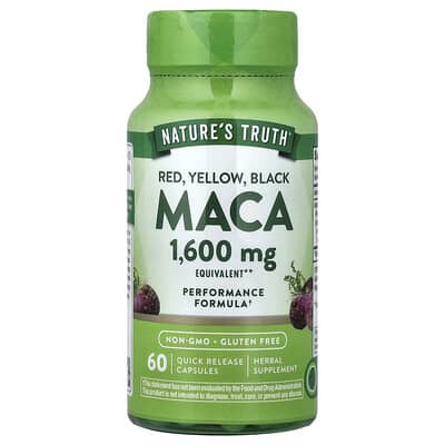 Red, Yellow, Black Maca, 1,600 mg, 60 Quick Release Capsules